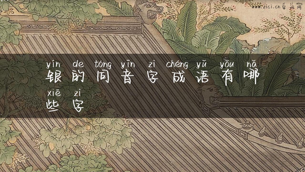 银的同音字成语有哪些字