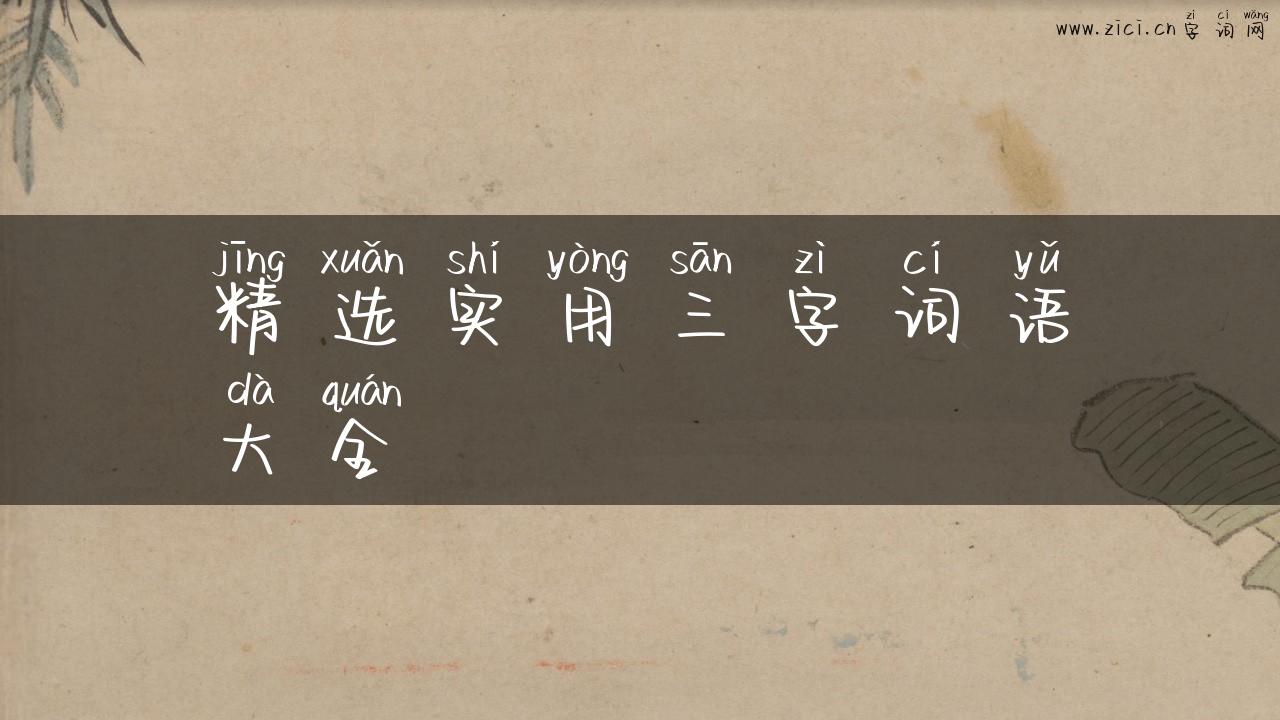 精选实用三字词语大全