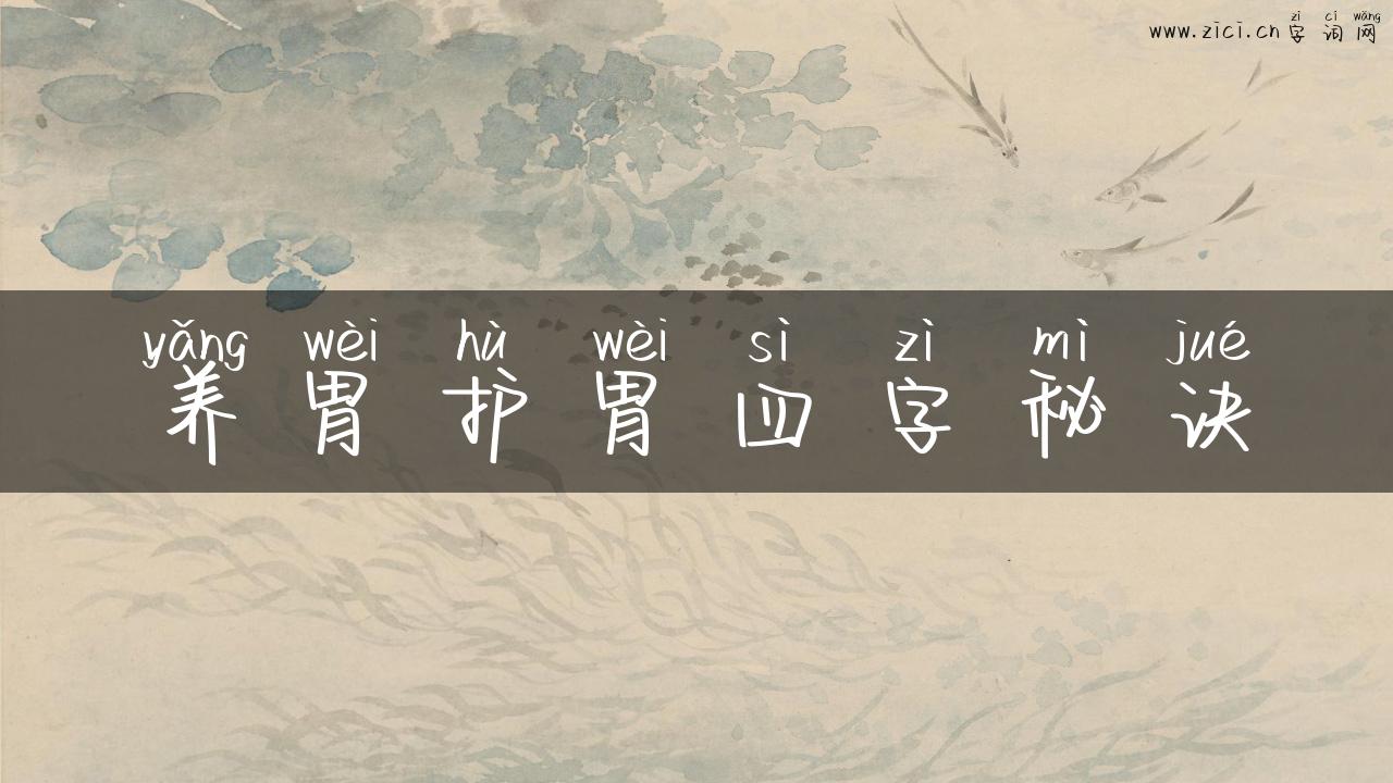 养胃护胃四字秘诀