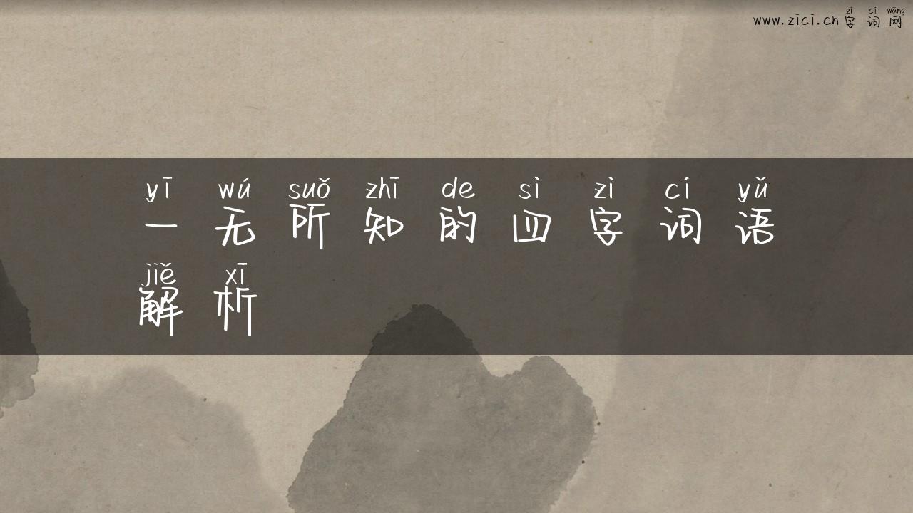 一无所知的四字词语解析