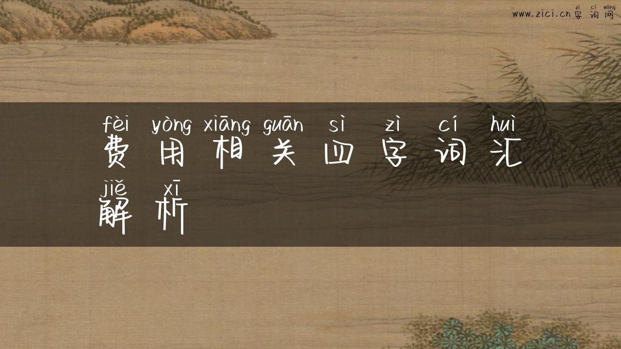 费用相关四字词汇解析