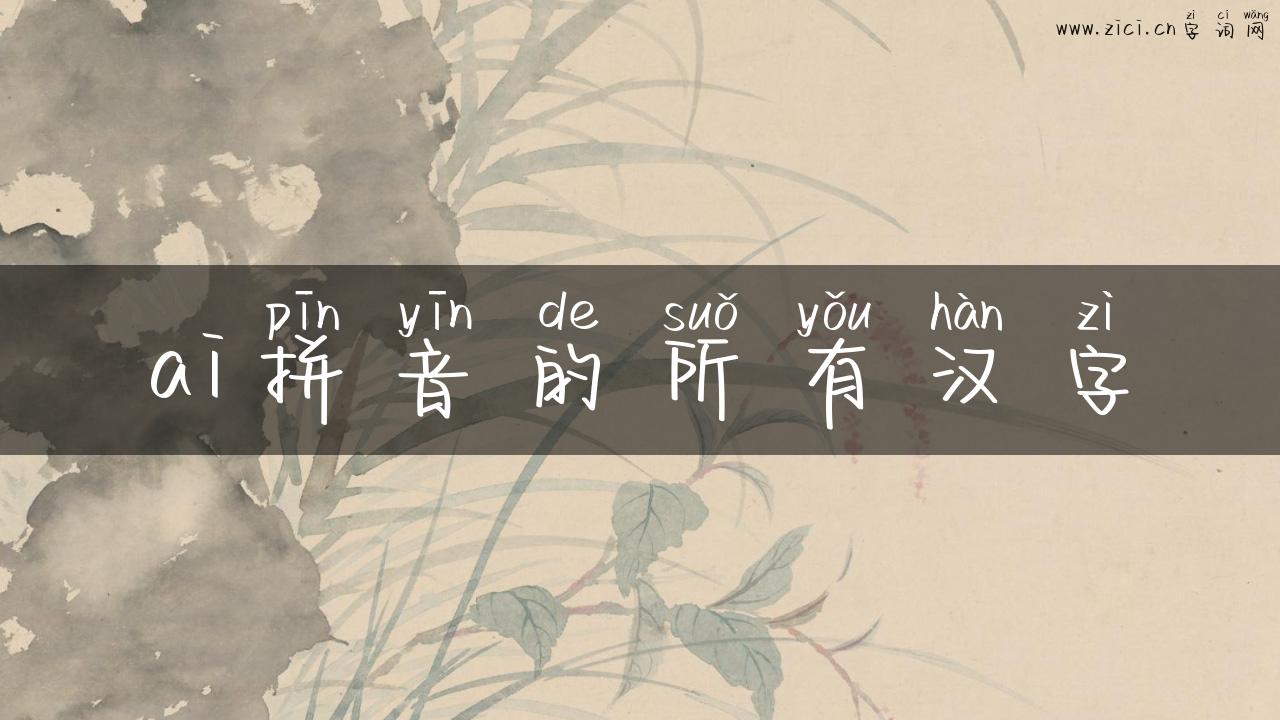 ai拼音的所有汉字