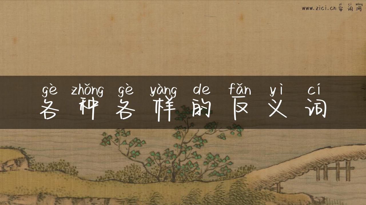 各种各样的反义词