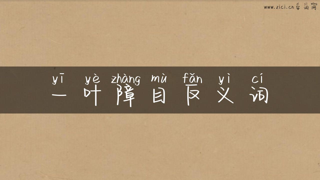 一叶障目反义词