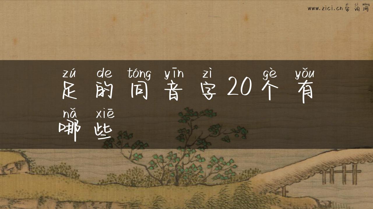 足的同音字20个有哪些
