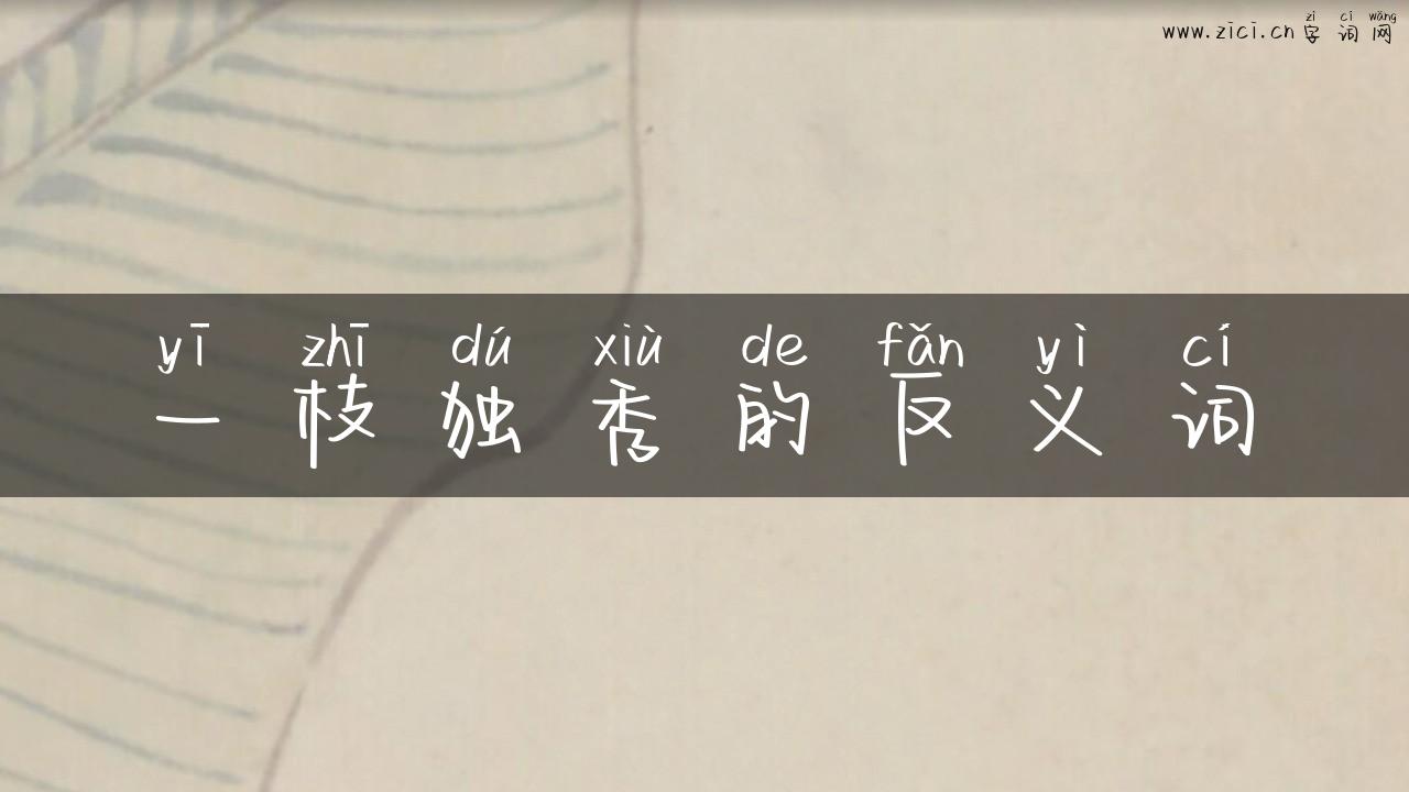 一枝独秀的反义词
