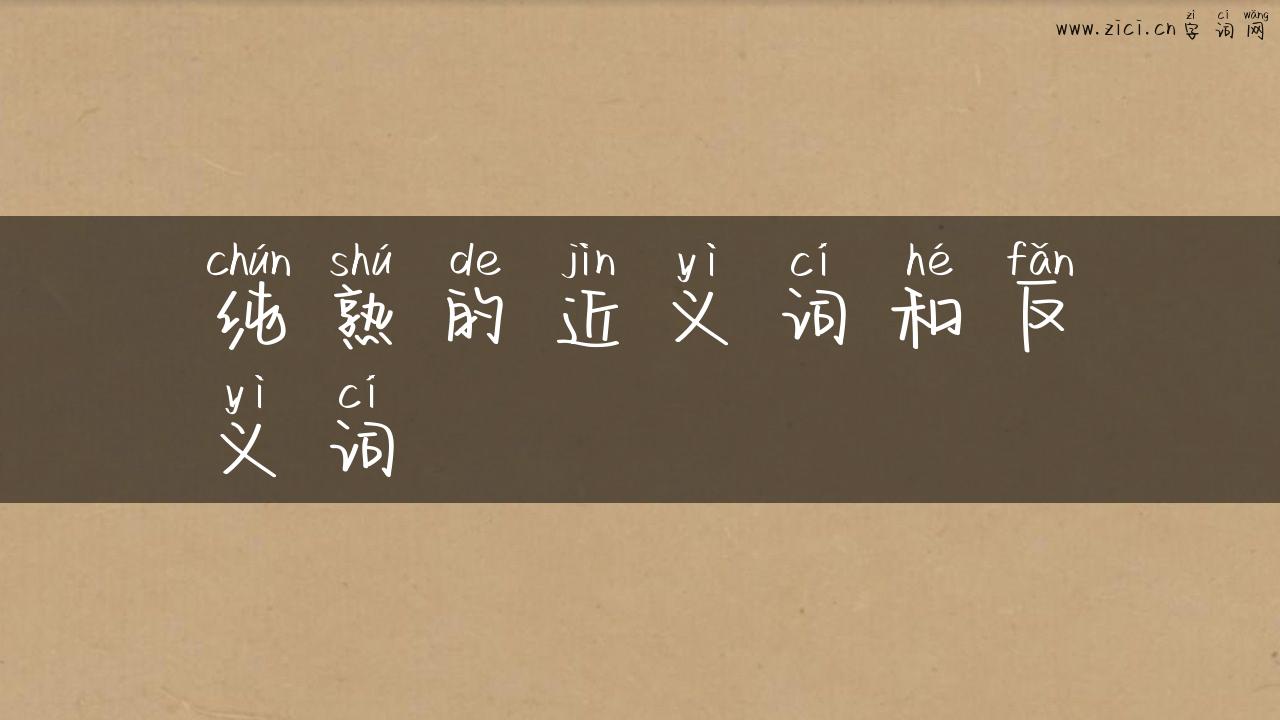 纯熟的近义词和反义词