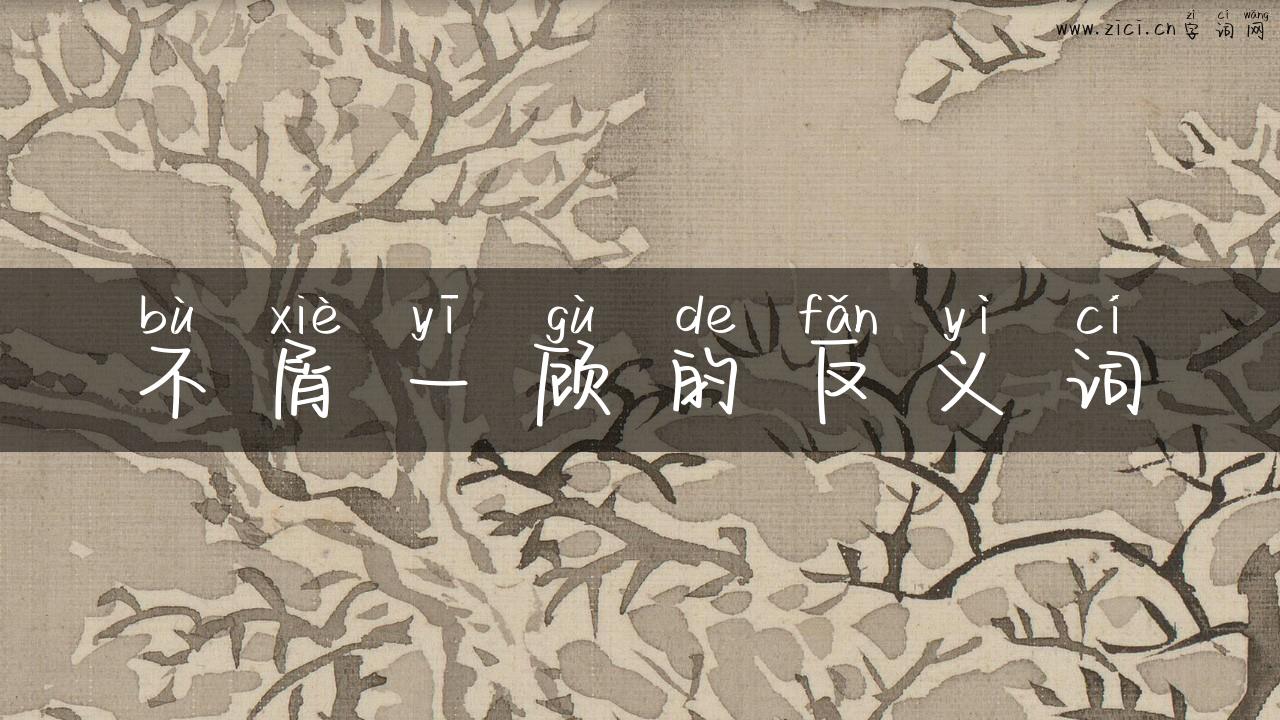 不屑一顾的反义词