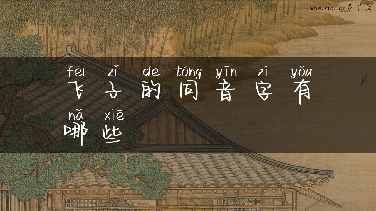 飞子的同音字有哪些