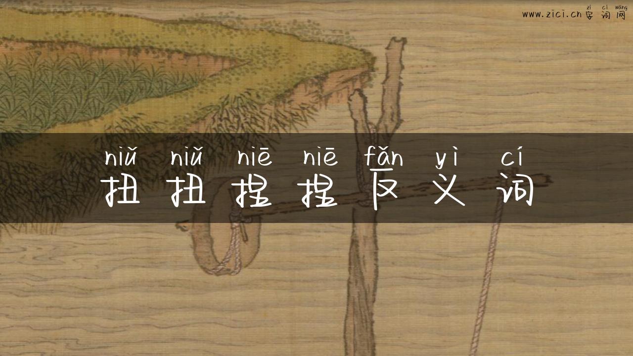 扭扭捏捏反义词