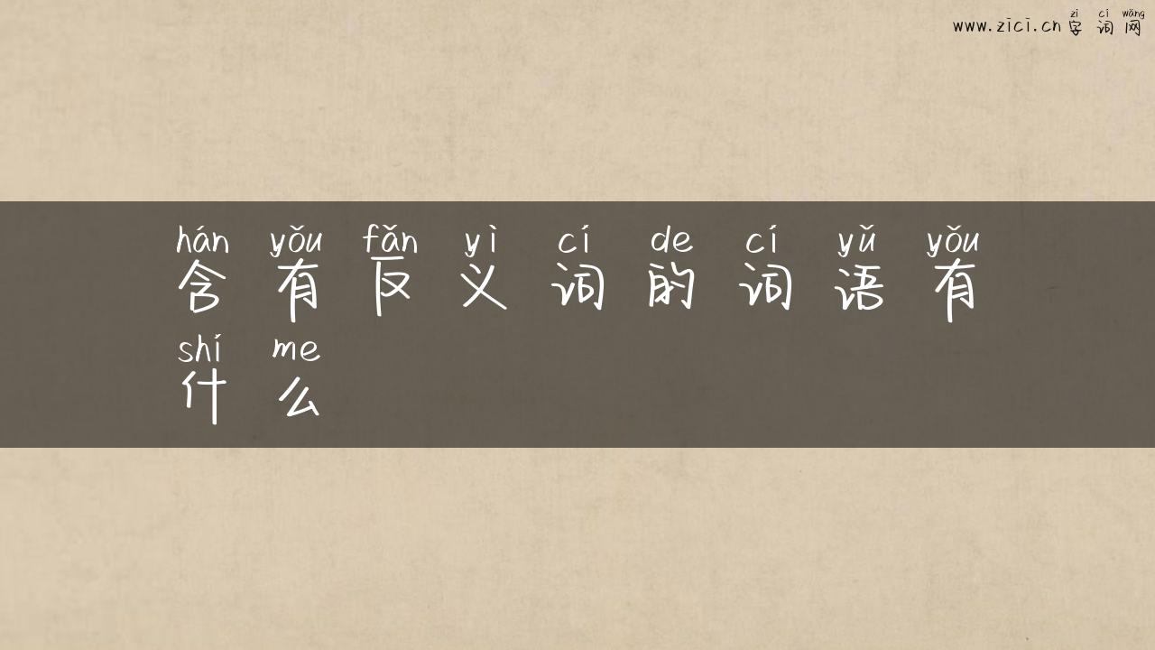 含有反义词的词语有什么