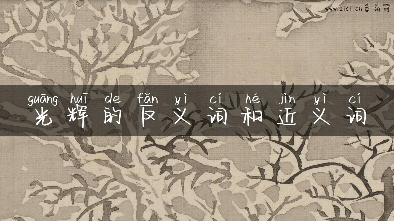 光辉的反义词和近义词