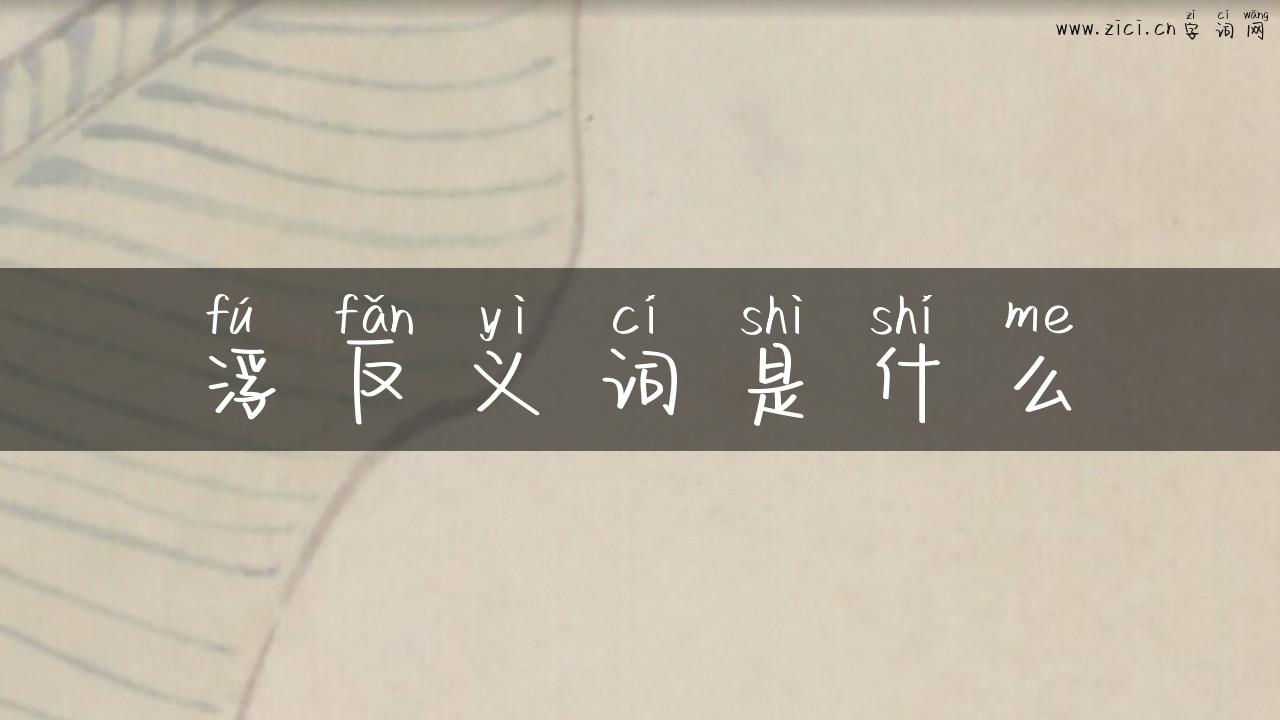 浮反义词是什么