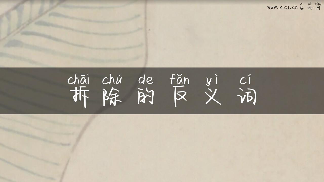 拆除的反义词