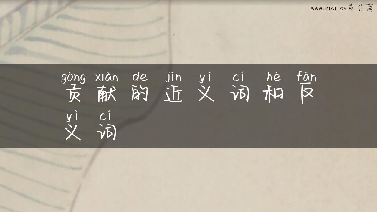 贡献的近义词和反义词