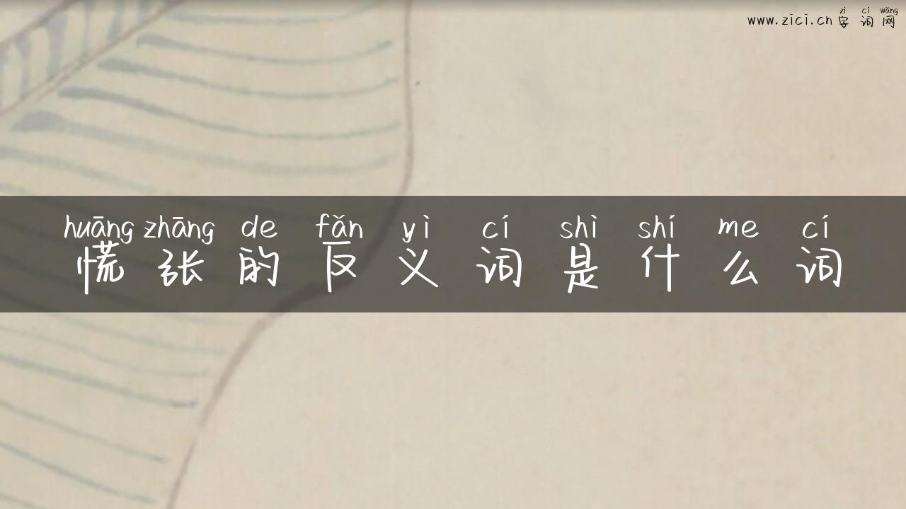 慌张的反义词是什么词