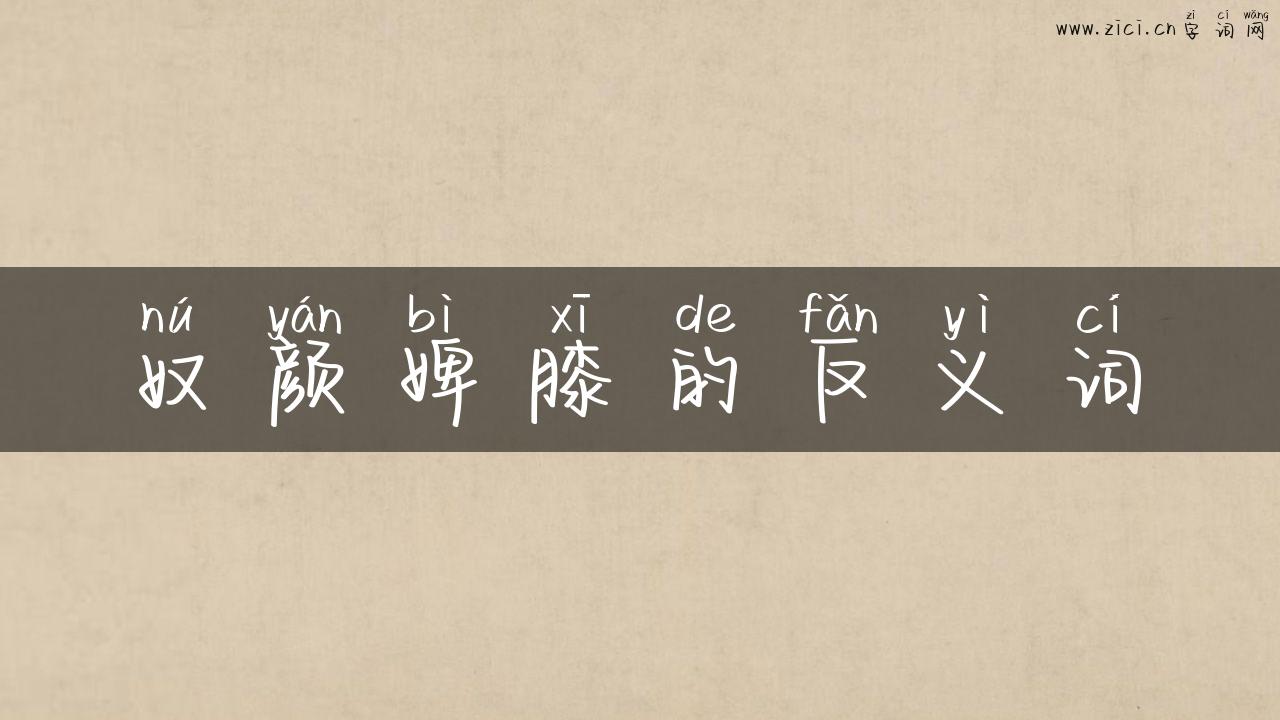 奴颜婢膝的反义词