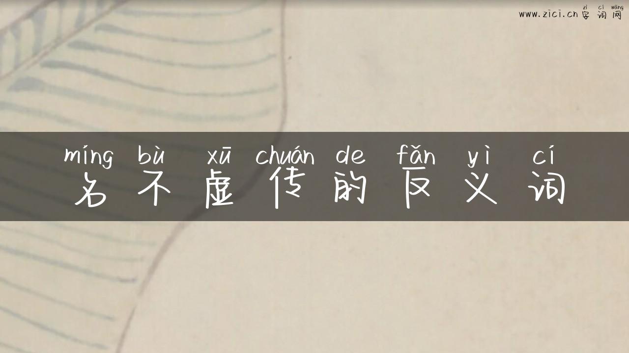名不虚传的反义词
