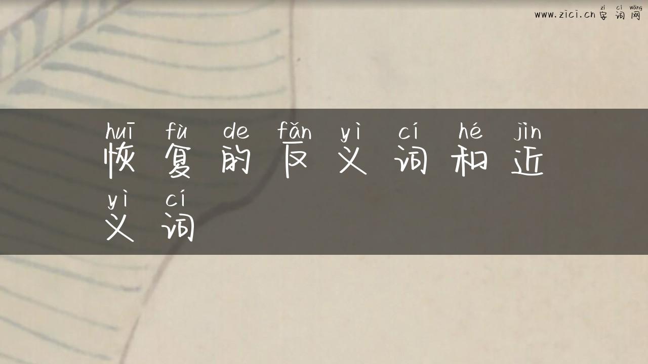 恢复的反义词和近义词
