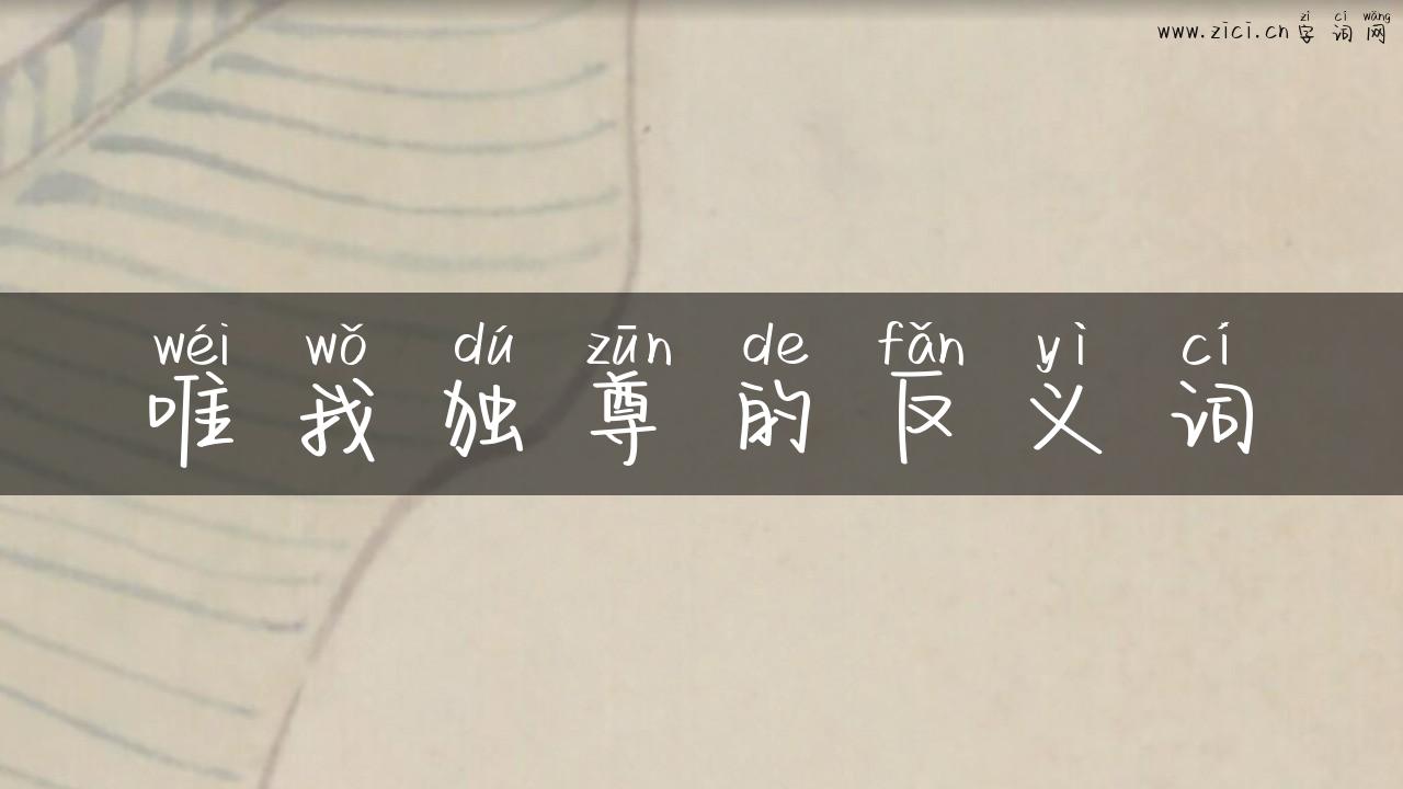 唯我独尊的反义词