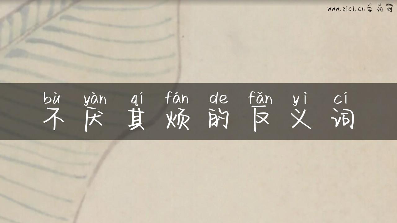 不厌其烦的反义词