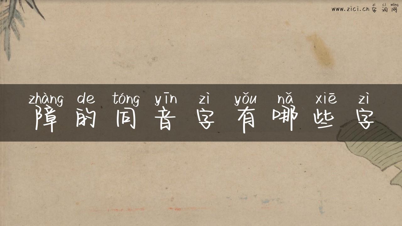 障的同音字有哪些字