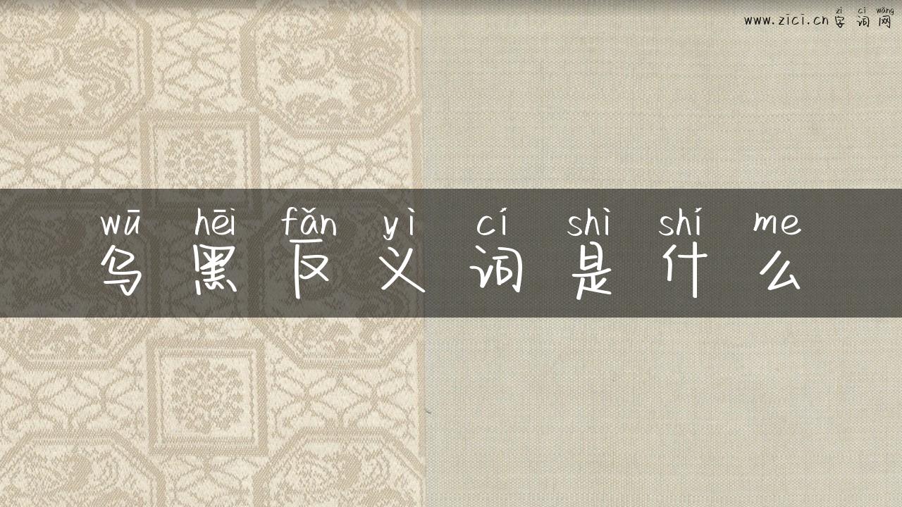 乌黑反义词是什么
