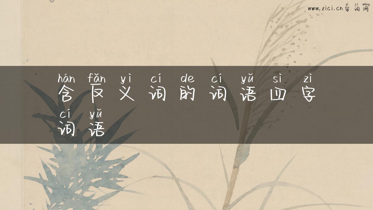 含反义词的词语四字词语