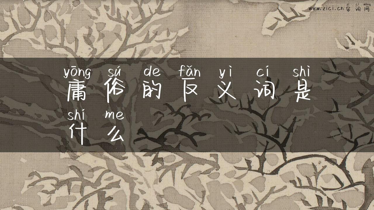 庸俗的反义词是什么