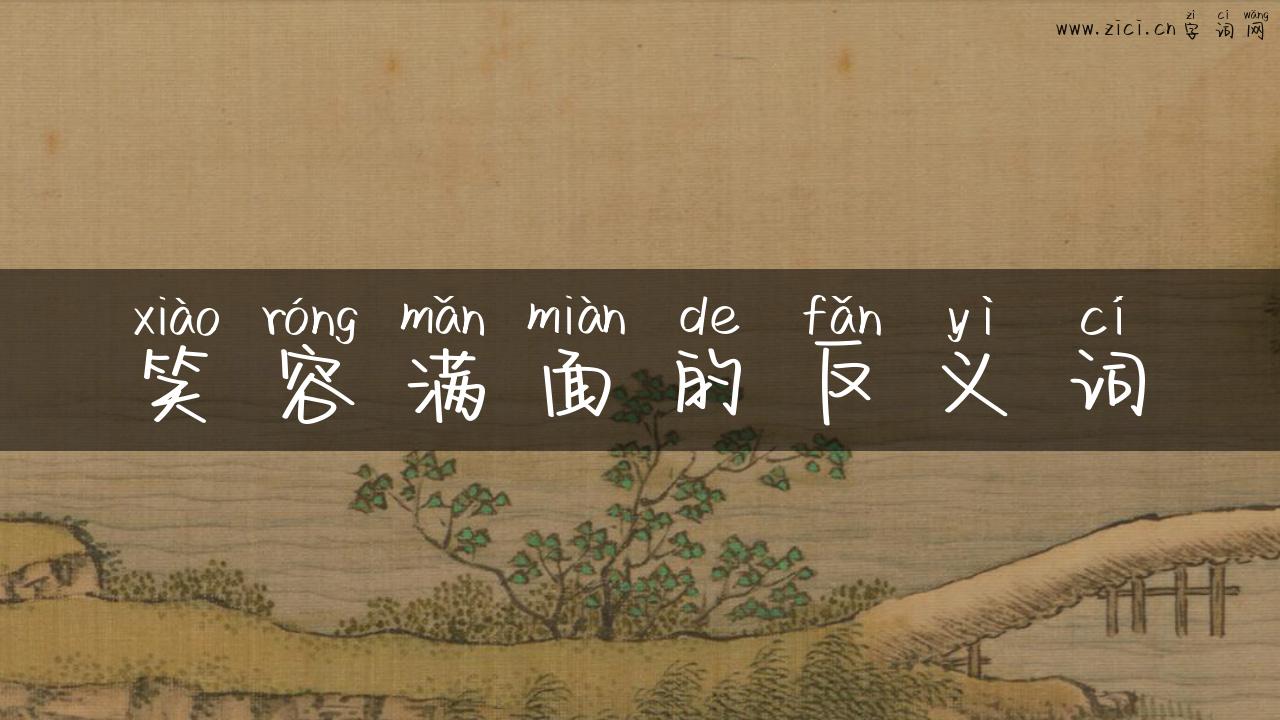 笑容满面的反义词