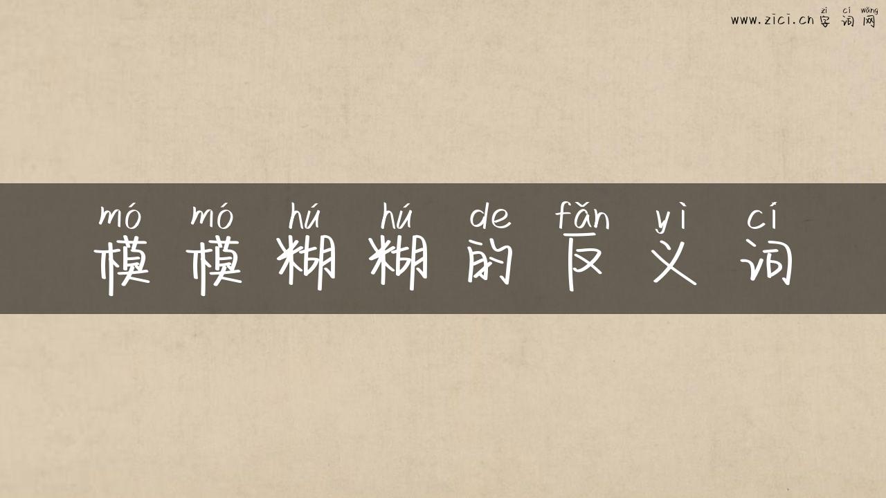 模模糊糊的反义词
