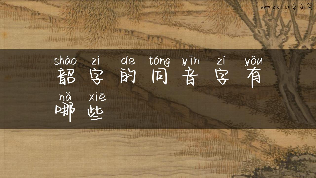韶字的同音字有哪些