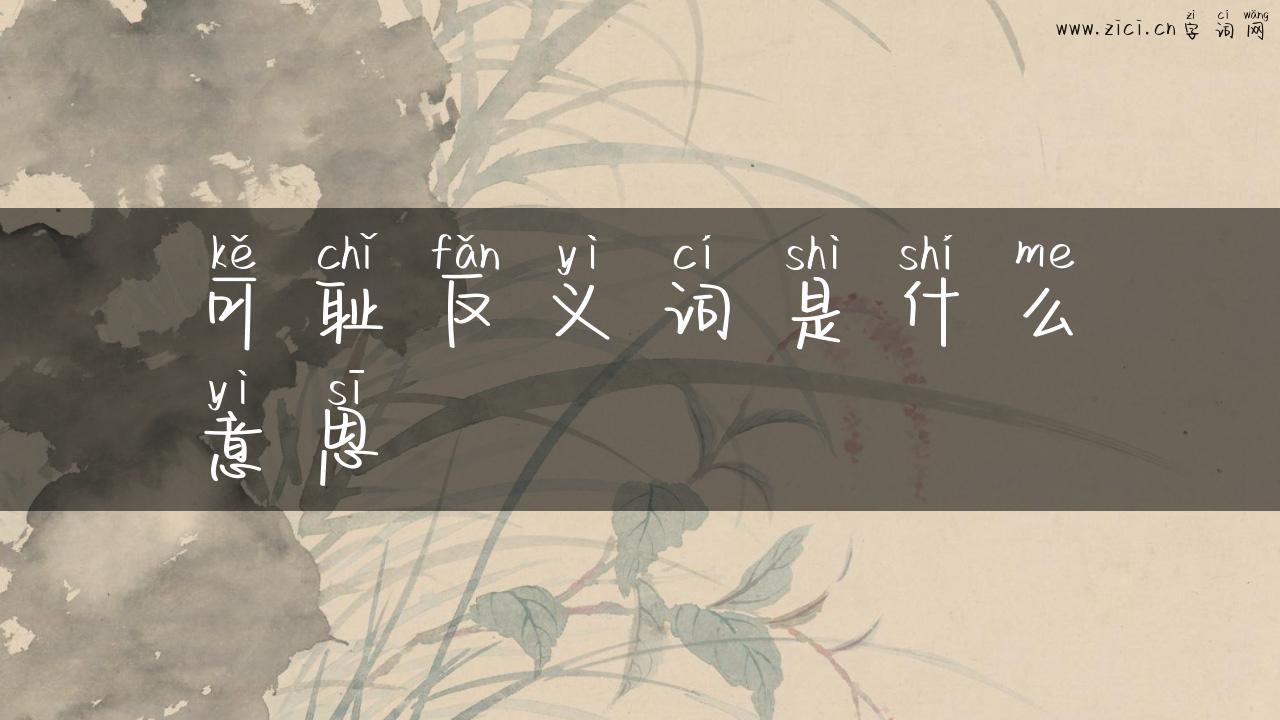 可耻反义词是什么意思