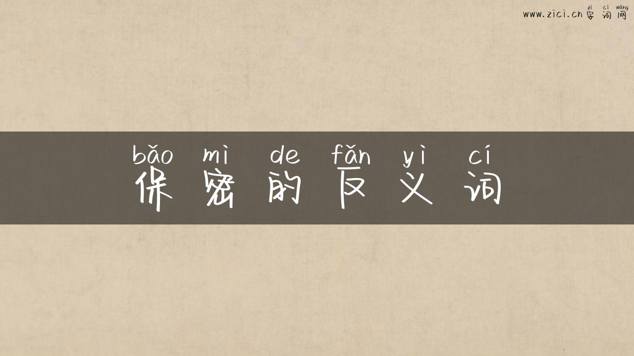 保密的反义词