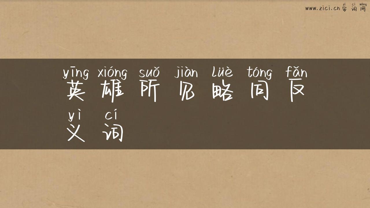 英雄所见略同反义词