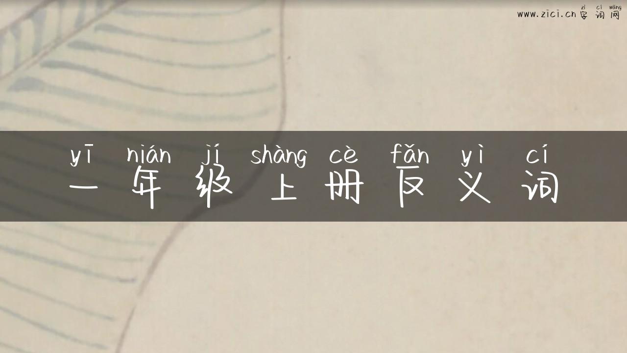 一年级上册反义词