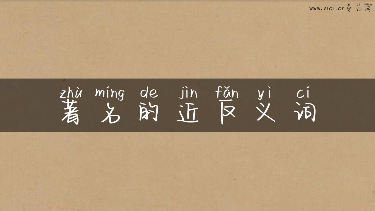 著名的近反义词