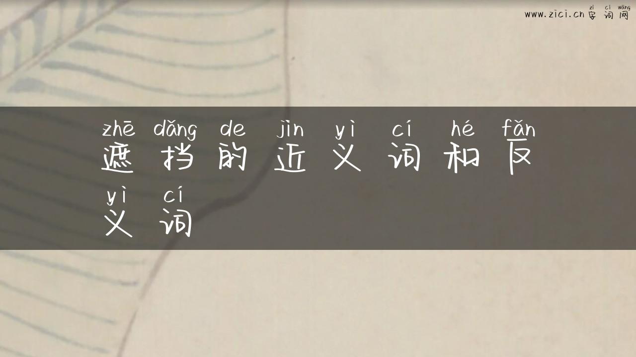 遮挡的近义词和反义词
