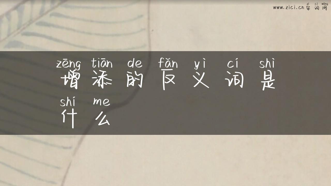 增添的反义词是什么