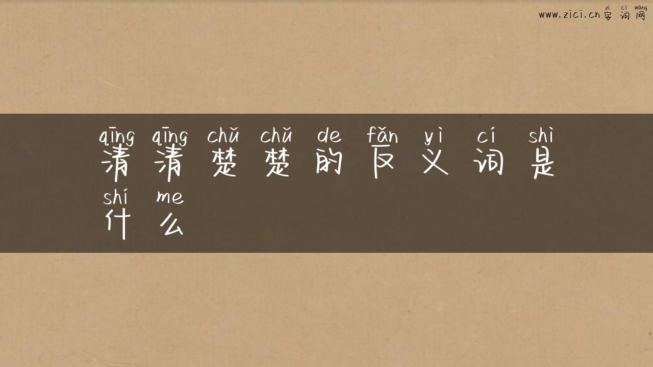清清楚楚的反义词是什么