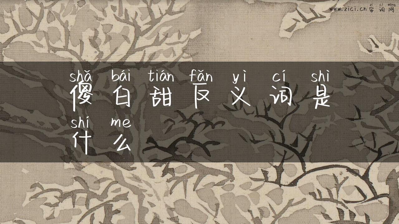 傻白甜反义词是什么