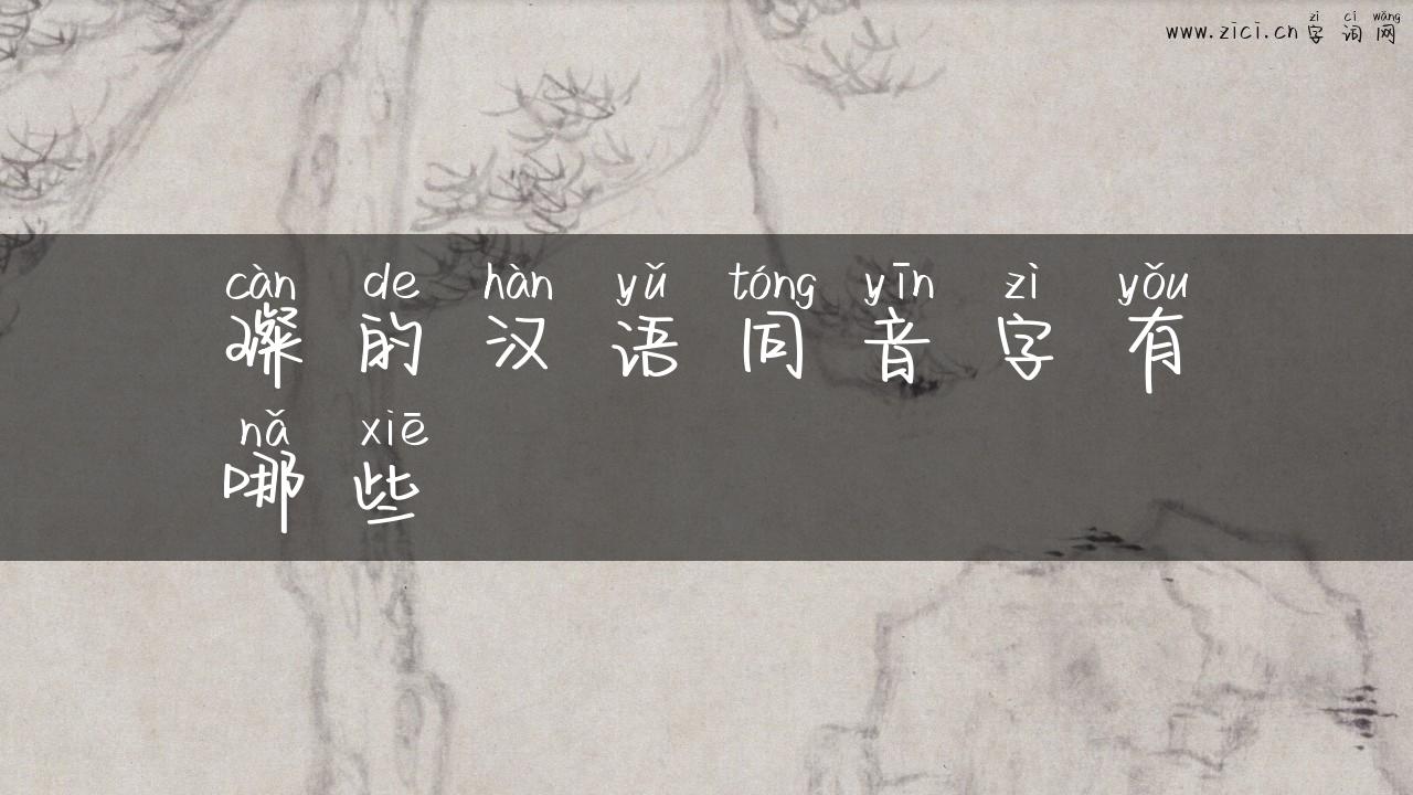 璨的汉语同音字有哪些