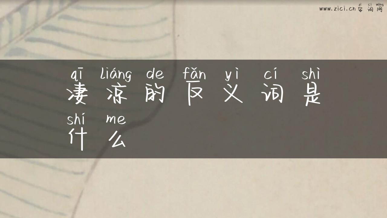 凄凉的反义词是什么