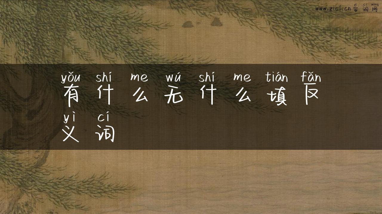 有什么无什么填反义词