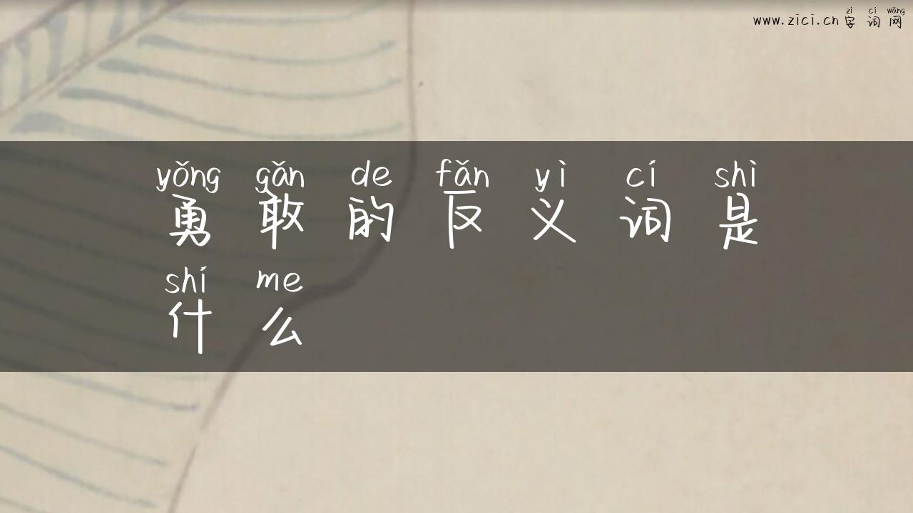 勇敢的反义词是什么