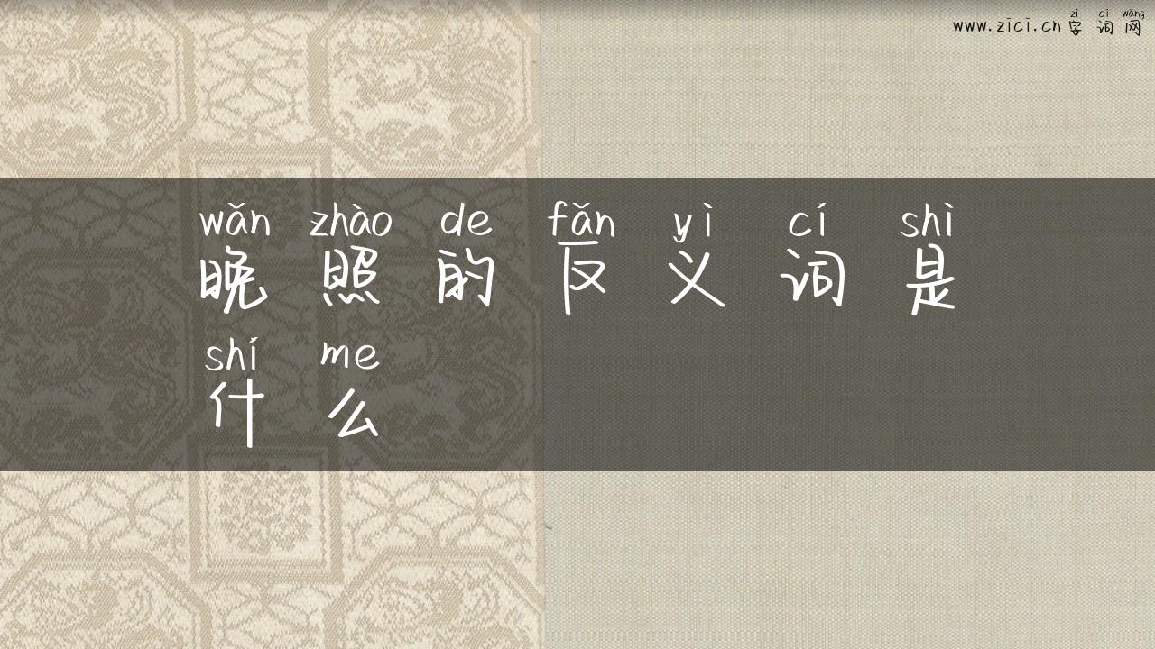 晚照的反义词是什么