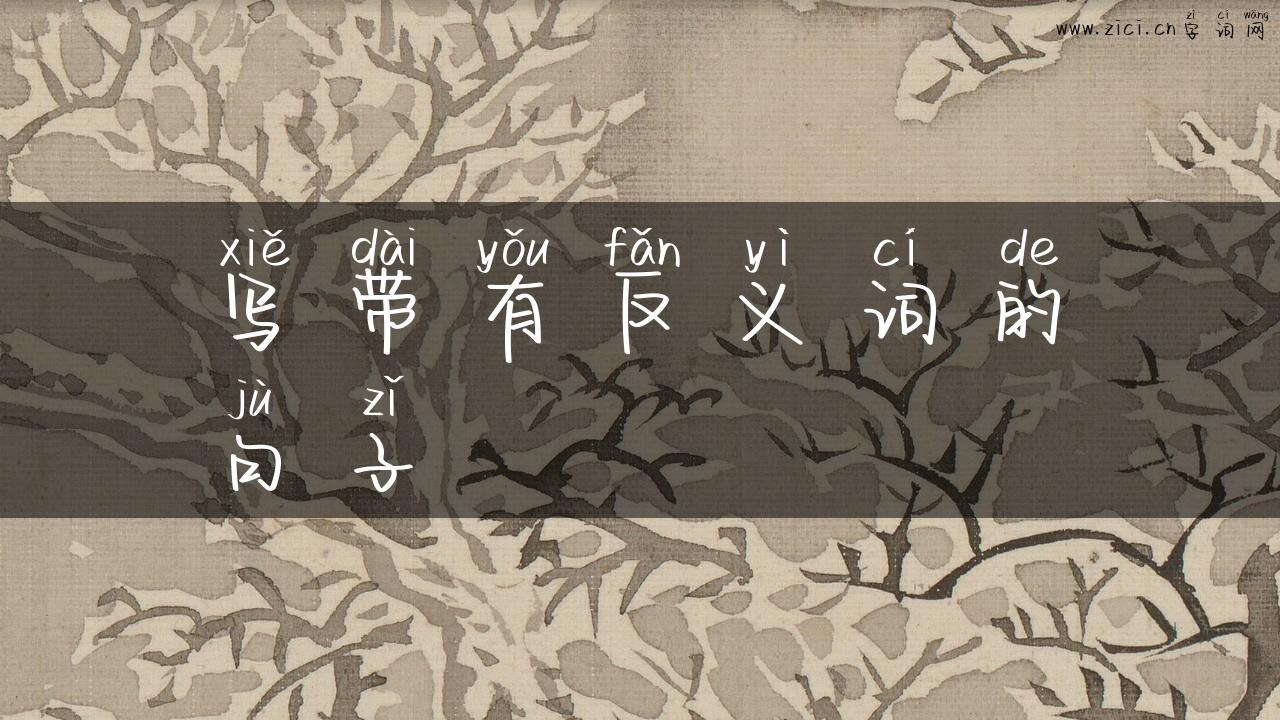 写带有反义词的句子