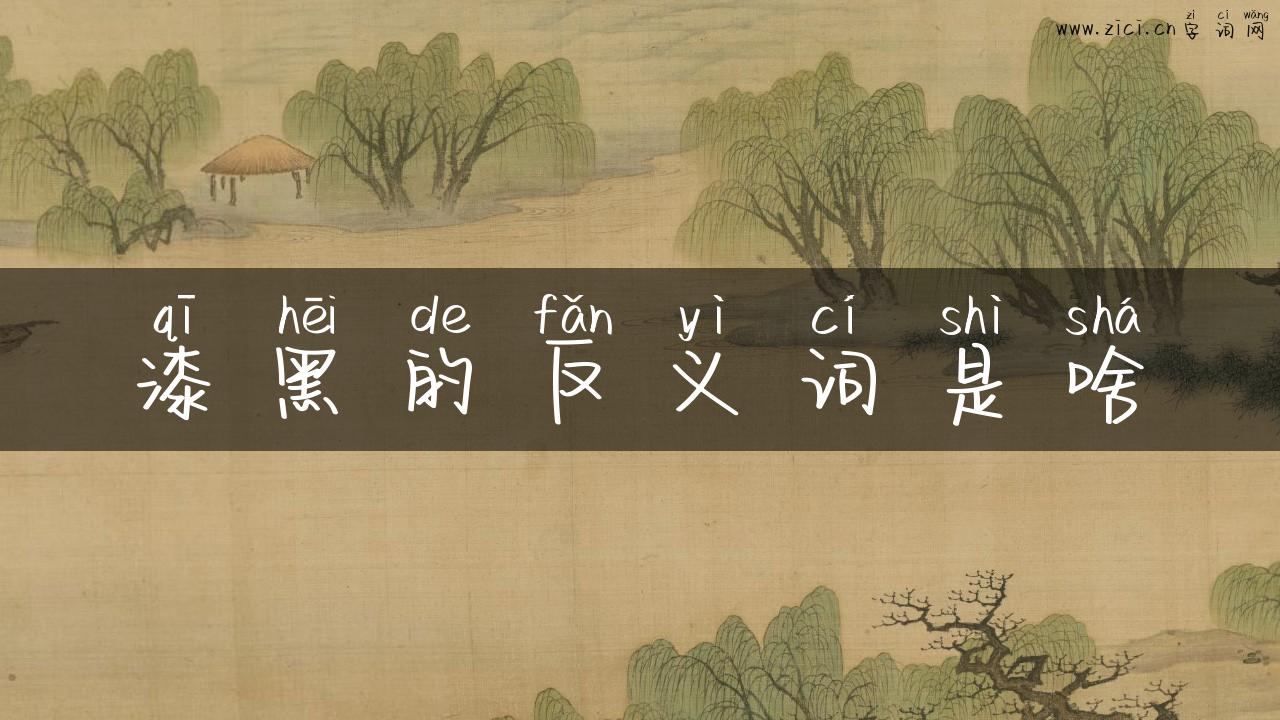 漆黑的反义词是啥