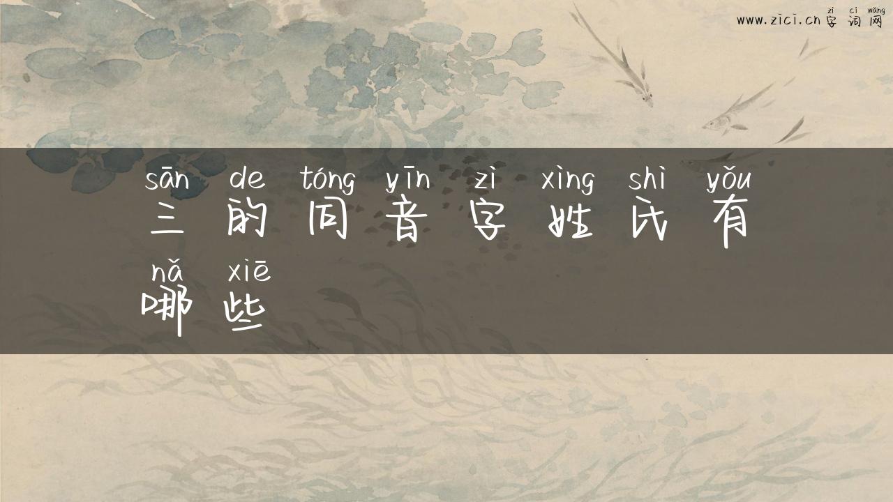 三的同音字姓氏有哪些