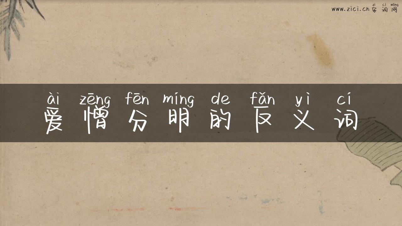 爱憎分明的反义词